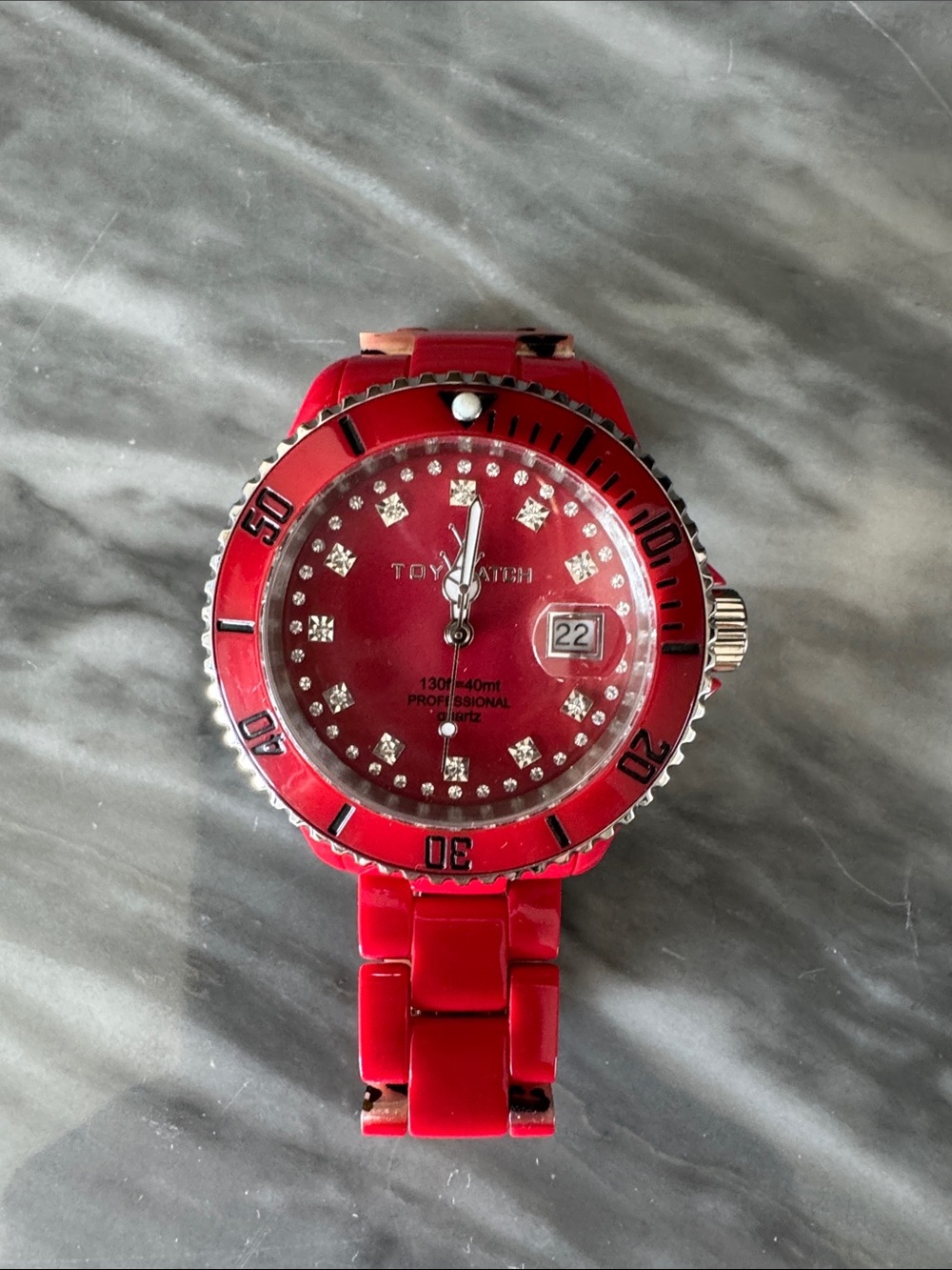 ToyWatch Red Crystal Accent Sport Watch